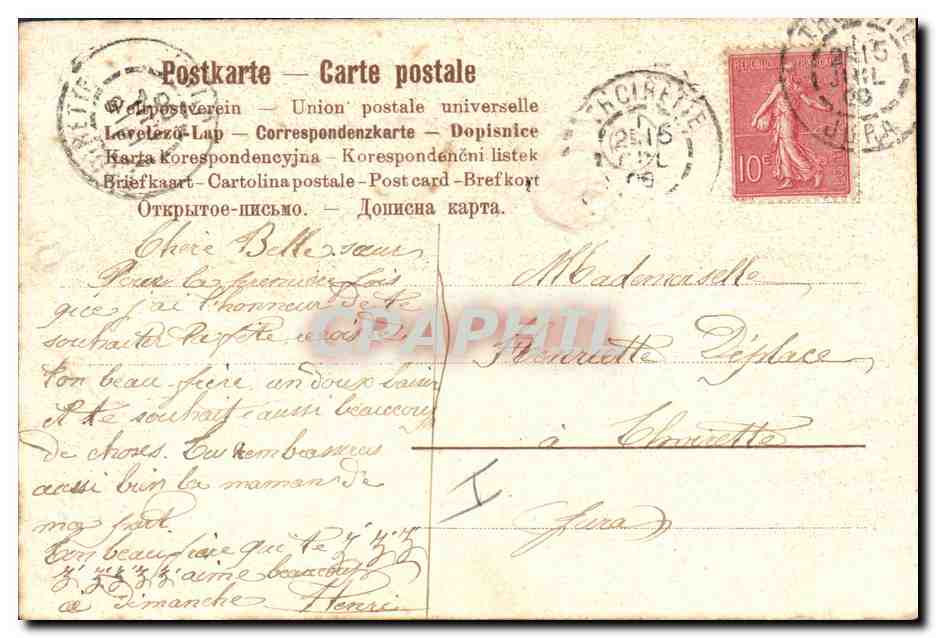 CPA Fantaisie Fleurs  — Rückseite