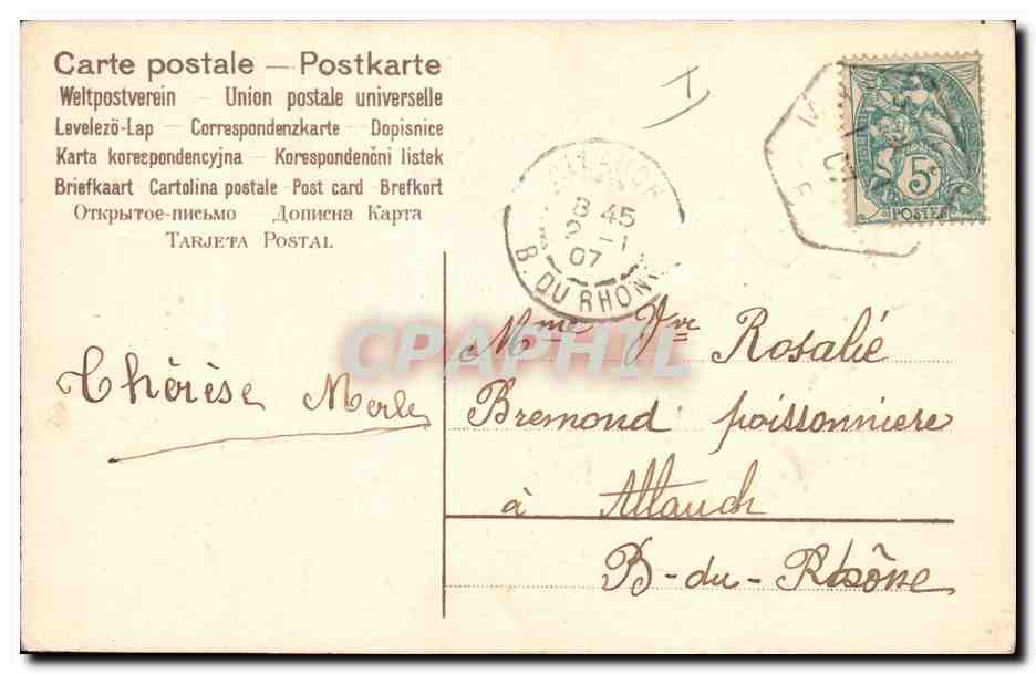 CPA Fantaisie Fleurs Colombes — Verso