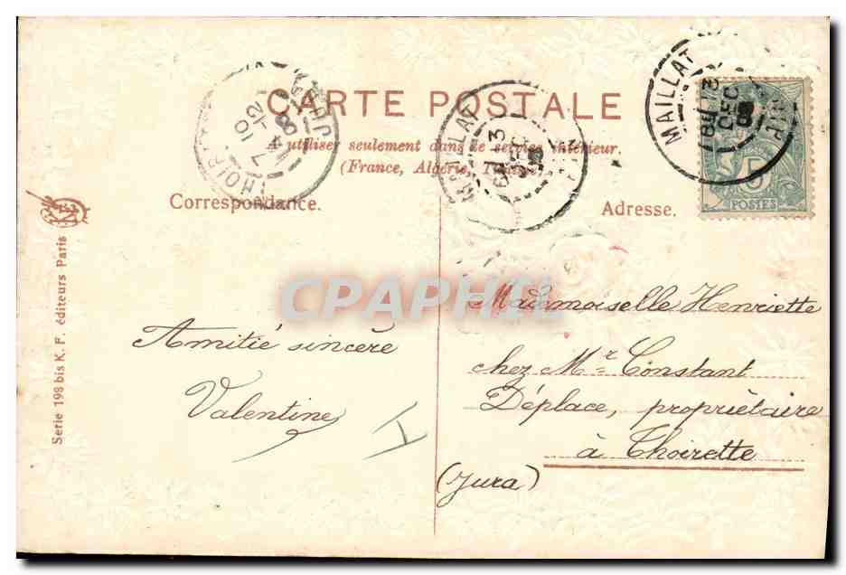 CPA Fantaisie Fleurs  — Verso