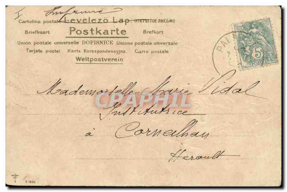 CPA Fantaisie Fleurs  — Verso