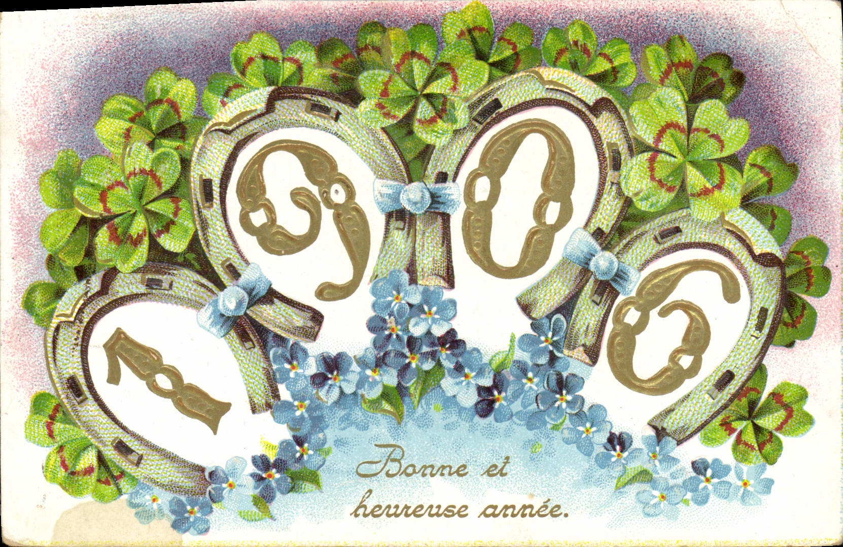 CPA Fantaisie Fleurs Annee 1906 Trefles