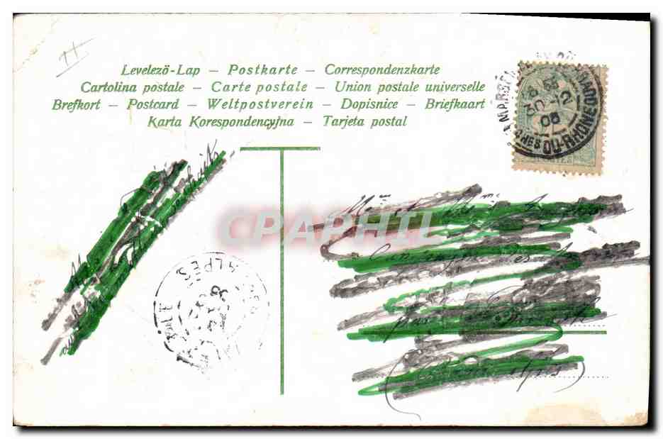 CPA Fantaisie Fleurs Annee 1906 Trefles — Verso