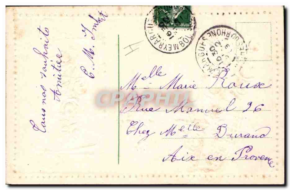 CPA Fantaisie Fleurs  — Verso
