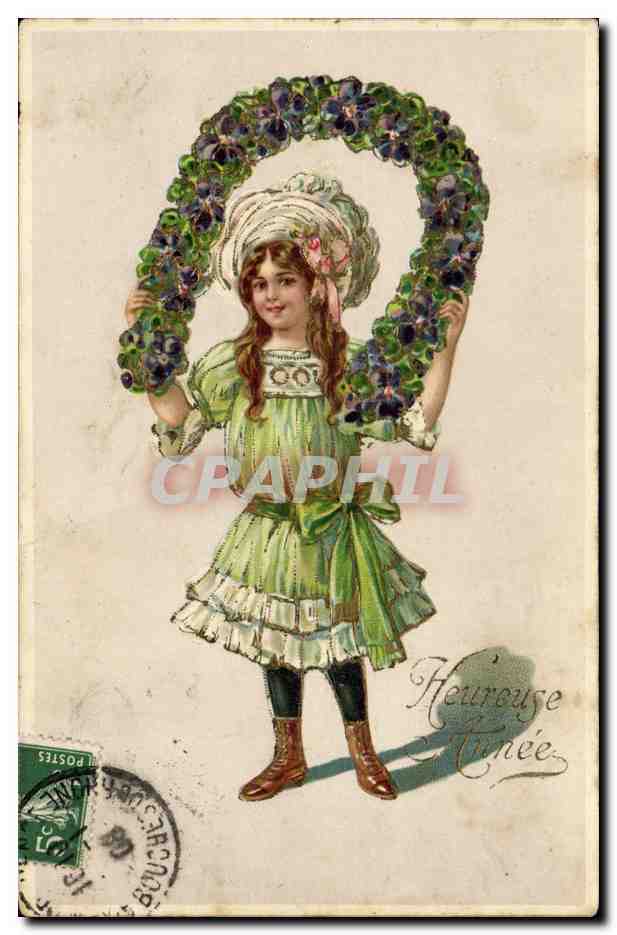CPA Fantaisie Fleurs Enfant