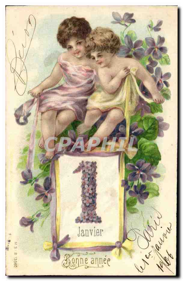 Deux enfants — 1er Janvier — M.S. n° 13560