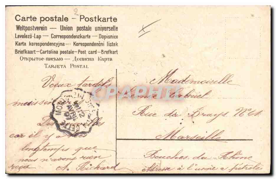 CPA Fantaisie Fleurs Colombes — Verso