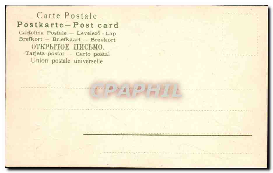 CPA Fantaisie Fleurs Fer a cheval Trefles — Rückseite