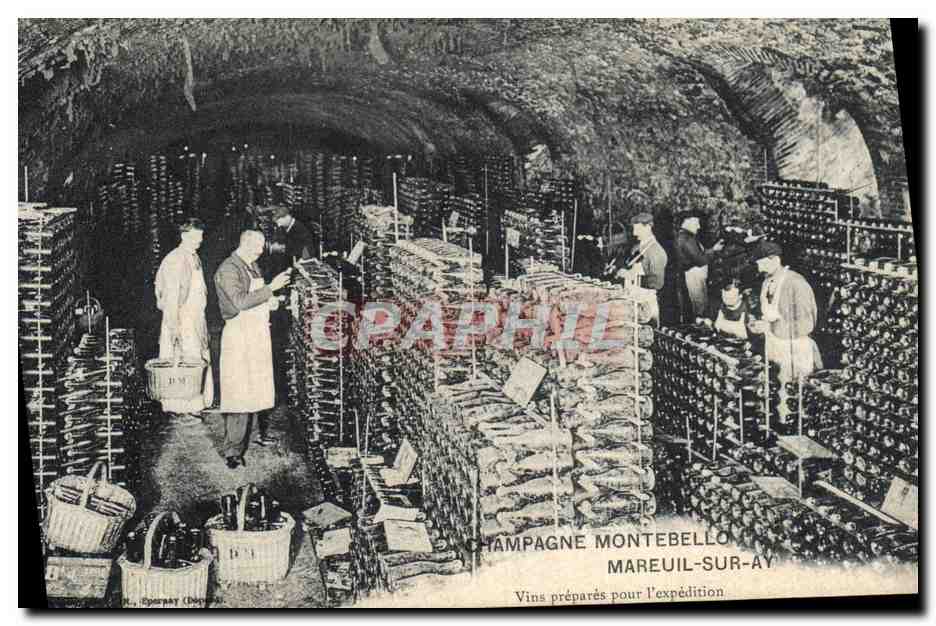 Champagne Montebello — Vins préparés pour l'expédition — Mareuil-sur-Ay
