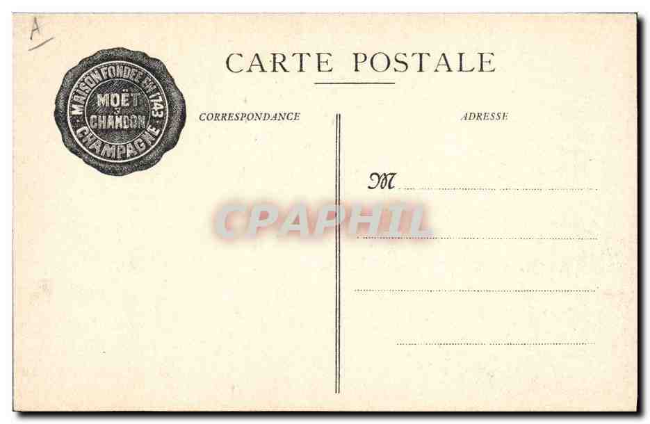 Moët & Chandon — Mise en Caisers après Remuage — Phot. Em. Chouteau, Imp. L. Lefebvre — Verso
