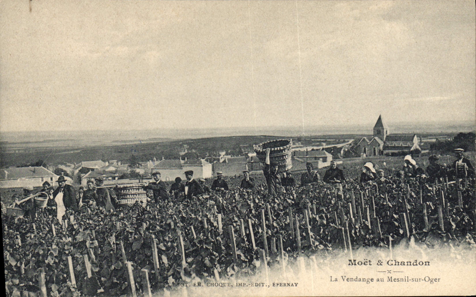 La Vendange au Mesnil-sur-Oger — Moët & Chandon — Éditeur : Thot & Choque, Épernay