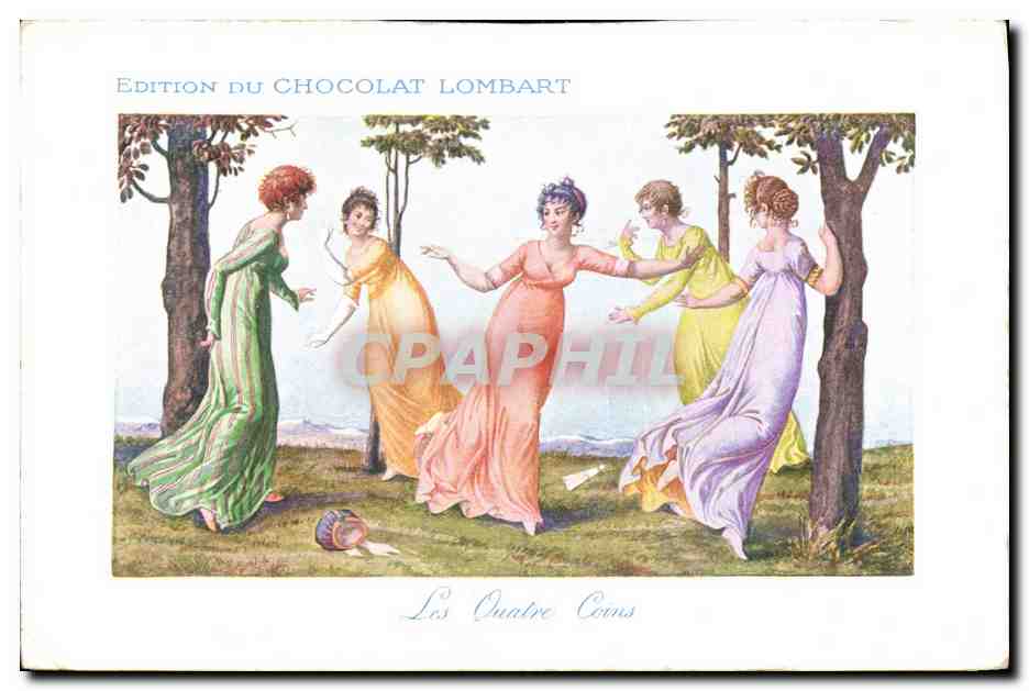 CPA Publicite Chocolat Lombart Les quatre coins 