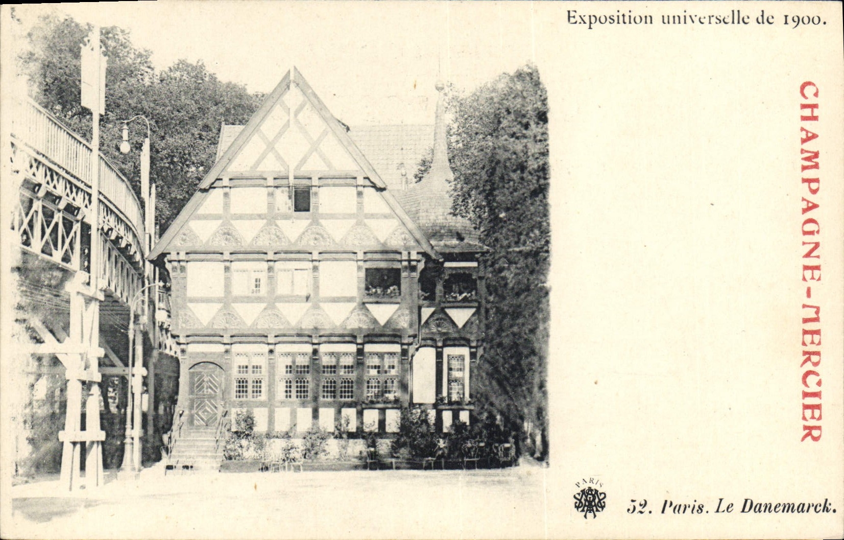 CPA Publicite Exposition universelle de 1900 Paris Le Danemark Champagne Mercier