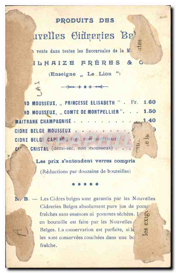CPA Publicite Calendrier 2eme Semestre 1906 Grand Pere Enfant — Rückseite