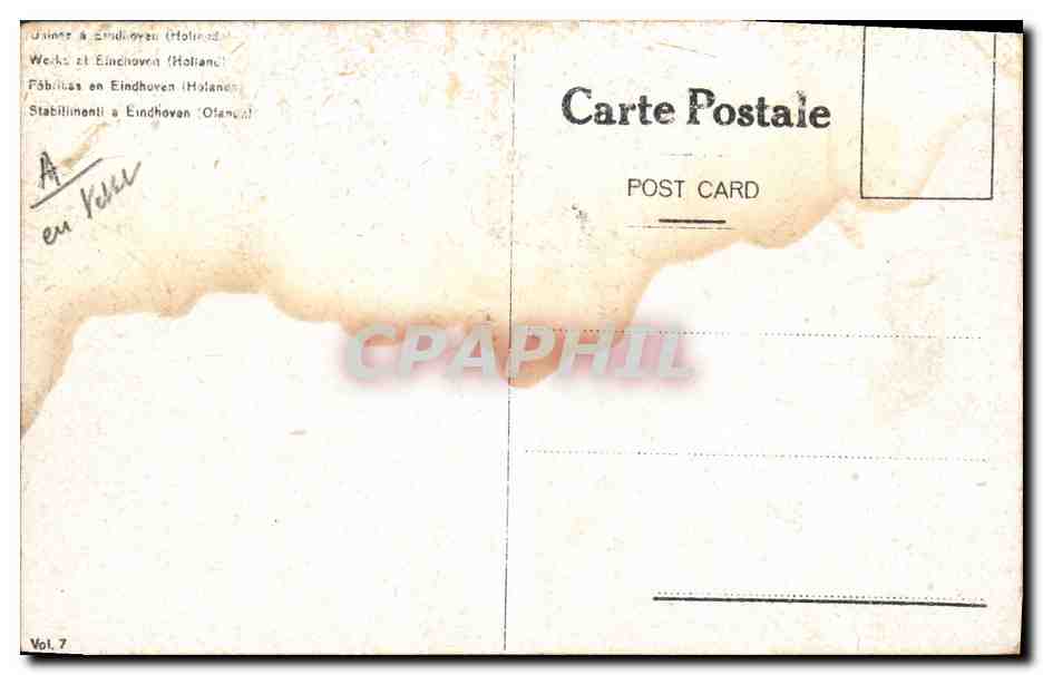 CPA Publicite Ampoules Philips Enfants Folklore — Rückseite