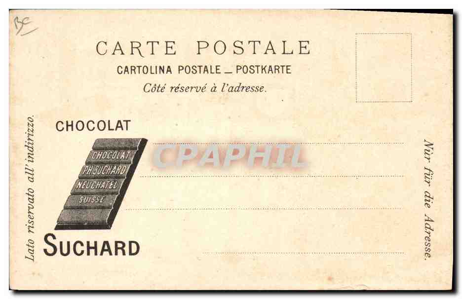 CPA Publicite Chocolat Suchard Orleans  — Rückseite