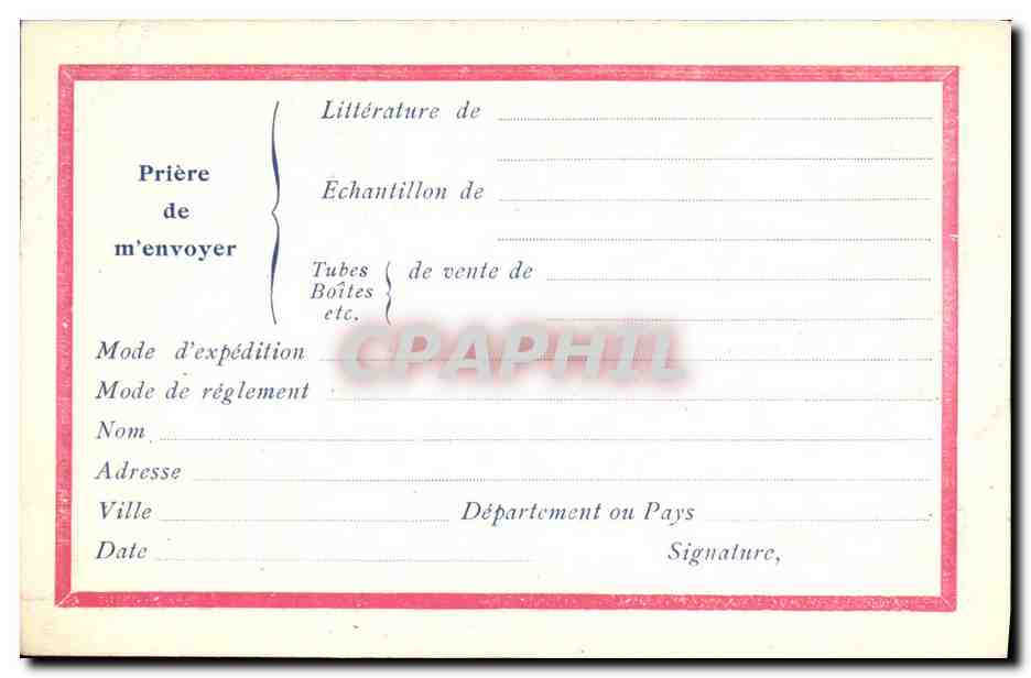 CPA Publicite Societe Francaise d'Energie et de Radio Chimie Produits Rhemda Courbevoie — Rückseite