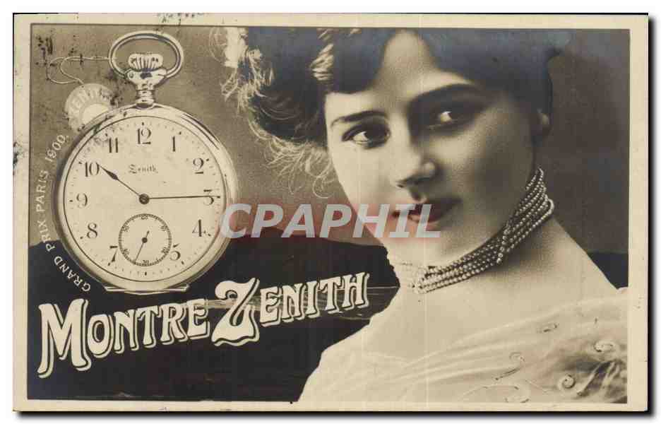 CPA Publicite Montre Zenith Femme Grand Prix Paris 1900