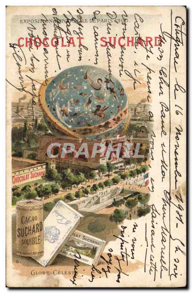 Exposition Universelle de Paris 1900 — Globe Céleste — Chocolat Suchard