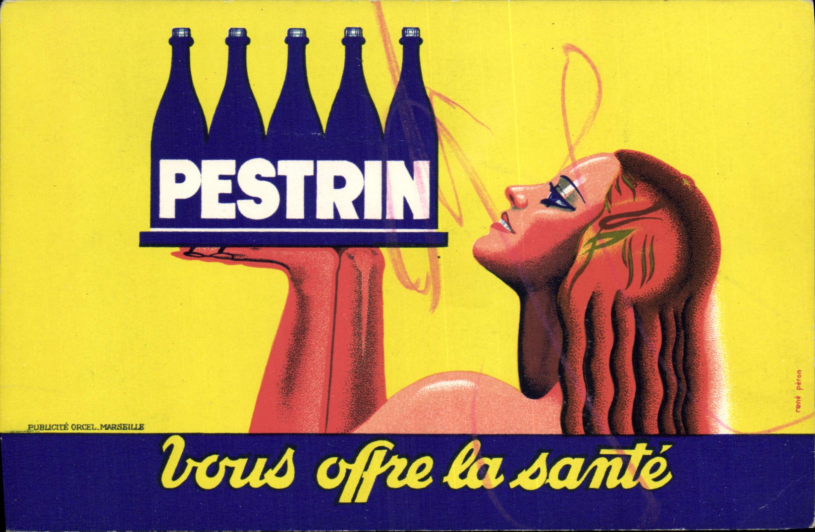 Publicité PESTRIN — Orcel, Marseille — René Peton