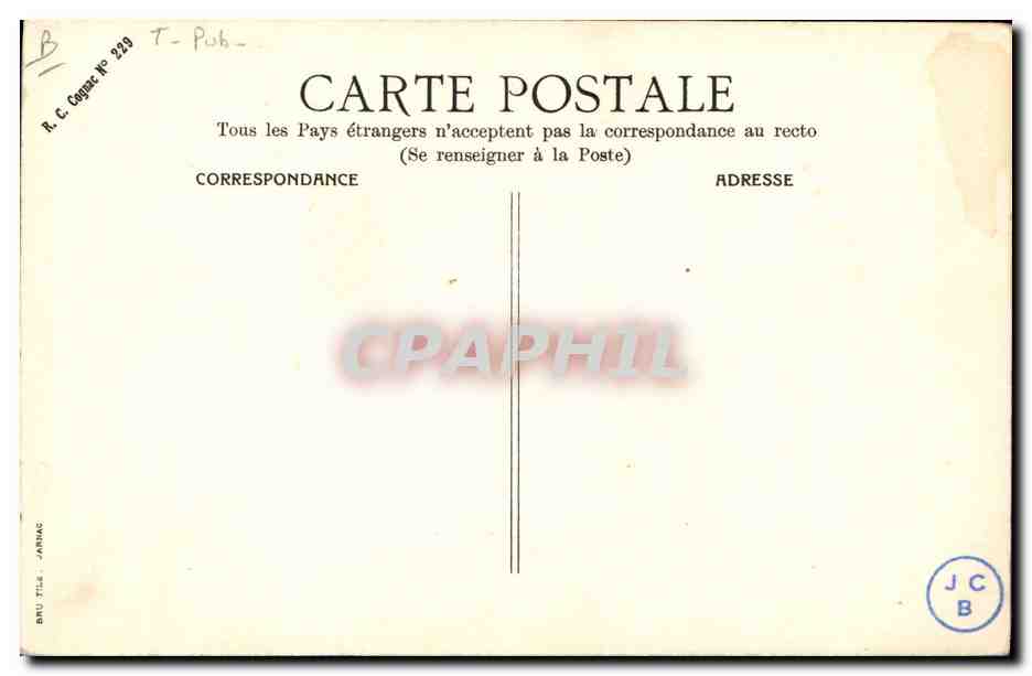 CPA Publicite Cognac Bisquit  — Rückseite