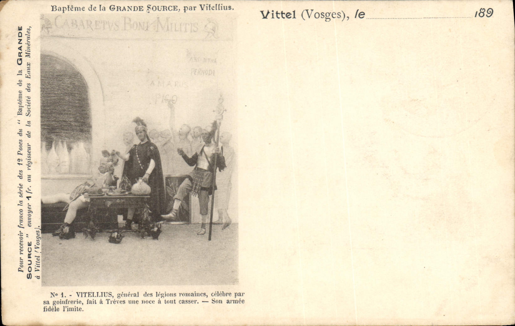 CPA Publicite Bapteme de la Grande Source par Vitellius Vittel Vosges 