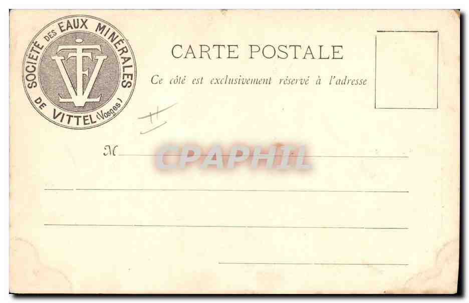 CPA Publicite Bapteme de la Grande Source par Vitellius Vittel Vosges  — Rückseite