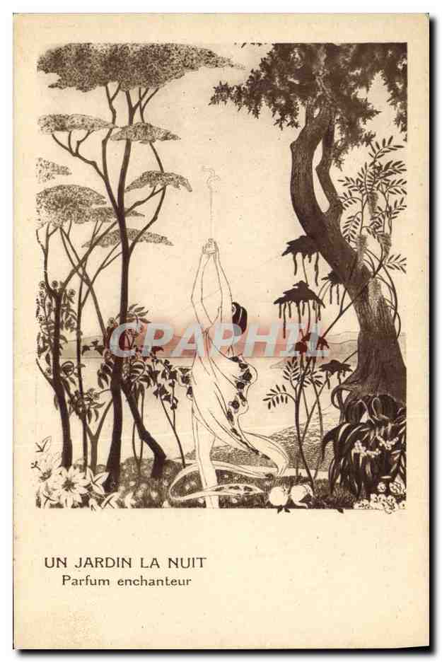 CPA Publicite Un jardin la nuit Parfum enchanteur