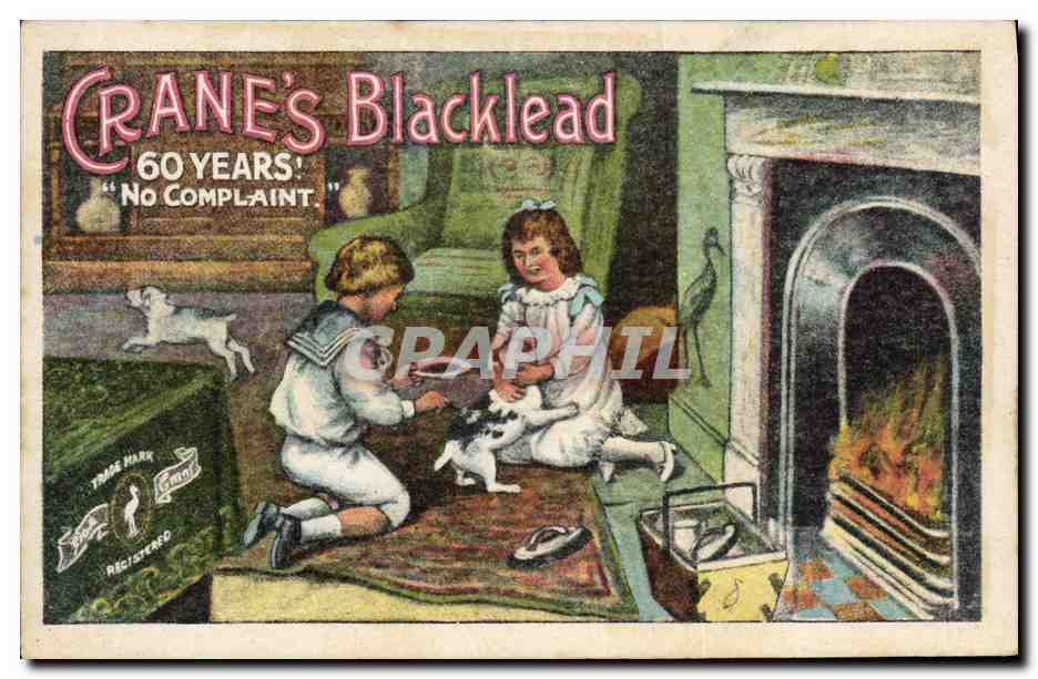 CPA Publicite Crane's Blacklead Enfants Chien 