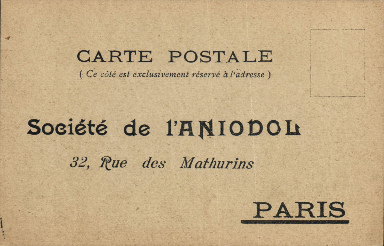 CPA Publicite Societe de l'Aniodol Rue des Mathurins Paris