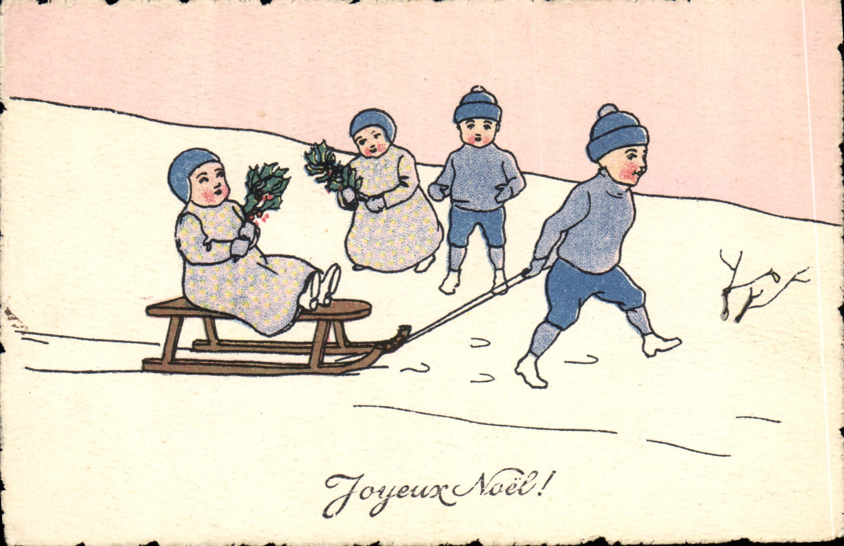 CPA Fantaisie Enfants Luge Illustrateur 