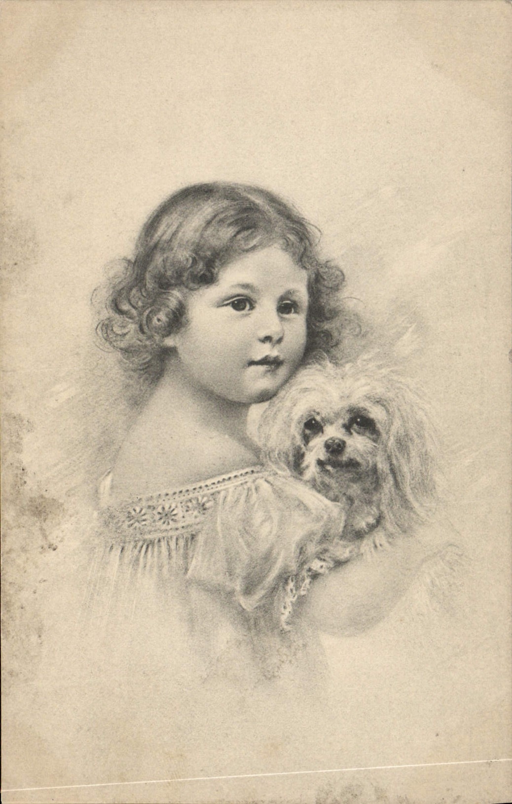 CPA Fantaisie Enfant Chien Illustrateur 