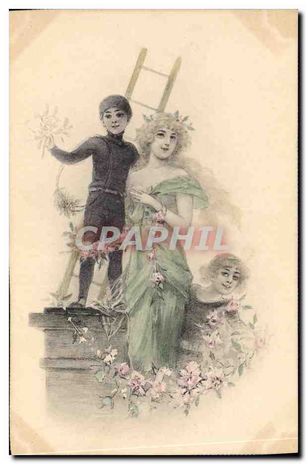 CPA Fantaisie Femme Illustrateur Ramoneur