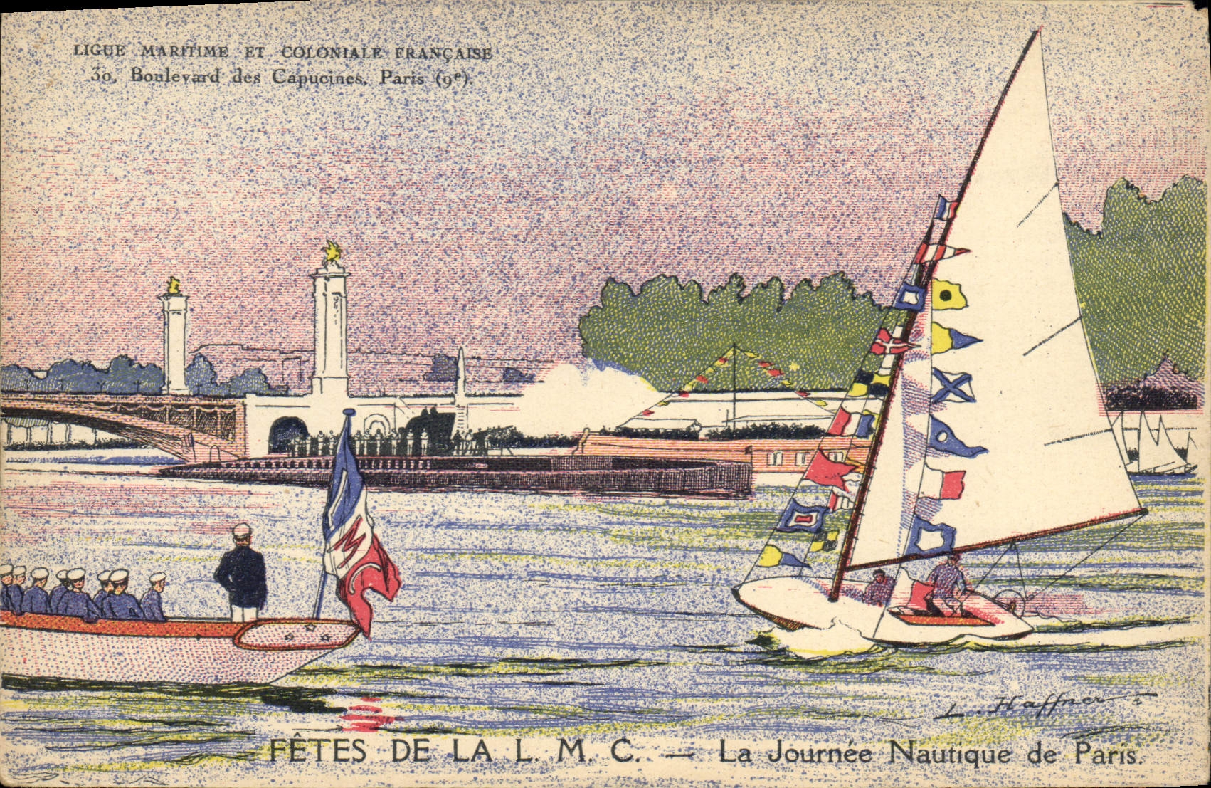 Fêtes de la Ligue Maritime et Coloniale Française — La Journée Nautique de Paris — Ligue Maritime et Coloniale Française, 30, Boulevard des Capucines, Paris (9e)