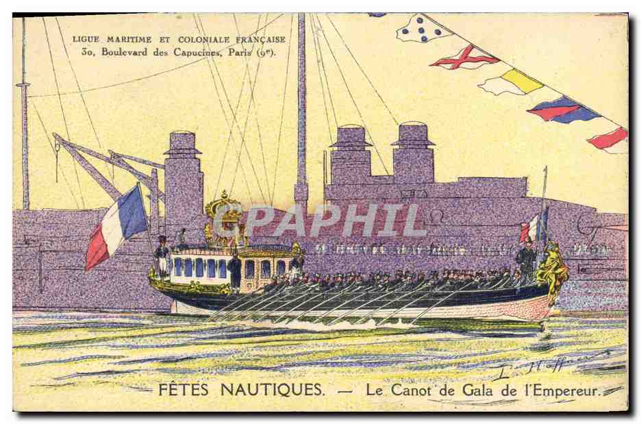 Fiestas náuticas — El cano de gala del emperador — Ligue Maritime et Coloniale Française