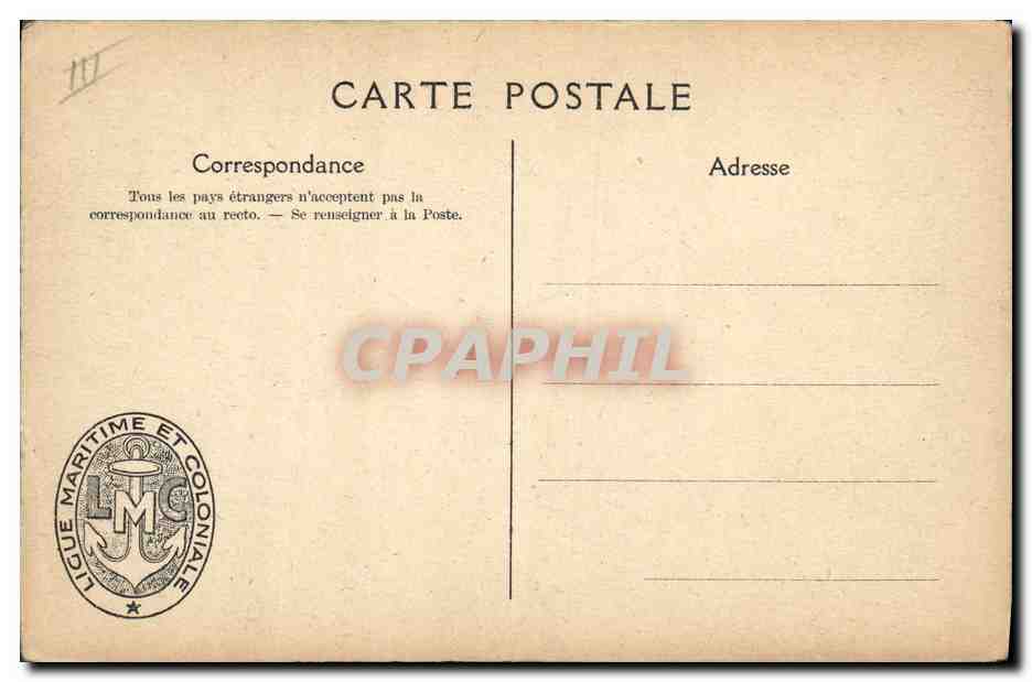 CPA Illustrateur Haffner Bateau de guerre Fetes de la LMC La grande semaine maritime  — Verso