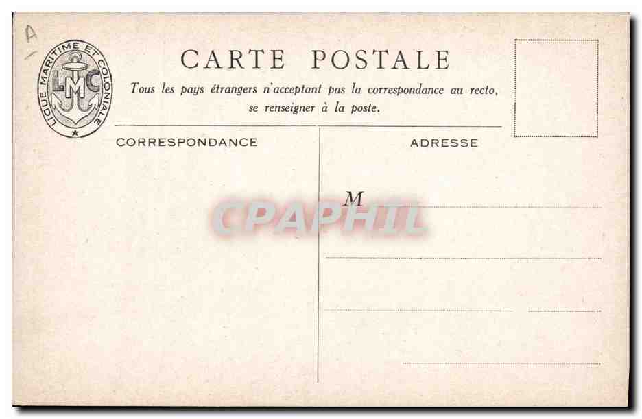Nos nouveaux croiseurs type "Duguy-Trouin" — illustration de Max Grennitz — Ligue Maritime et Coloniale — Verso