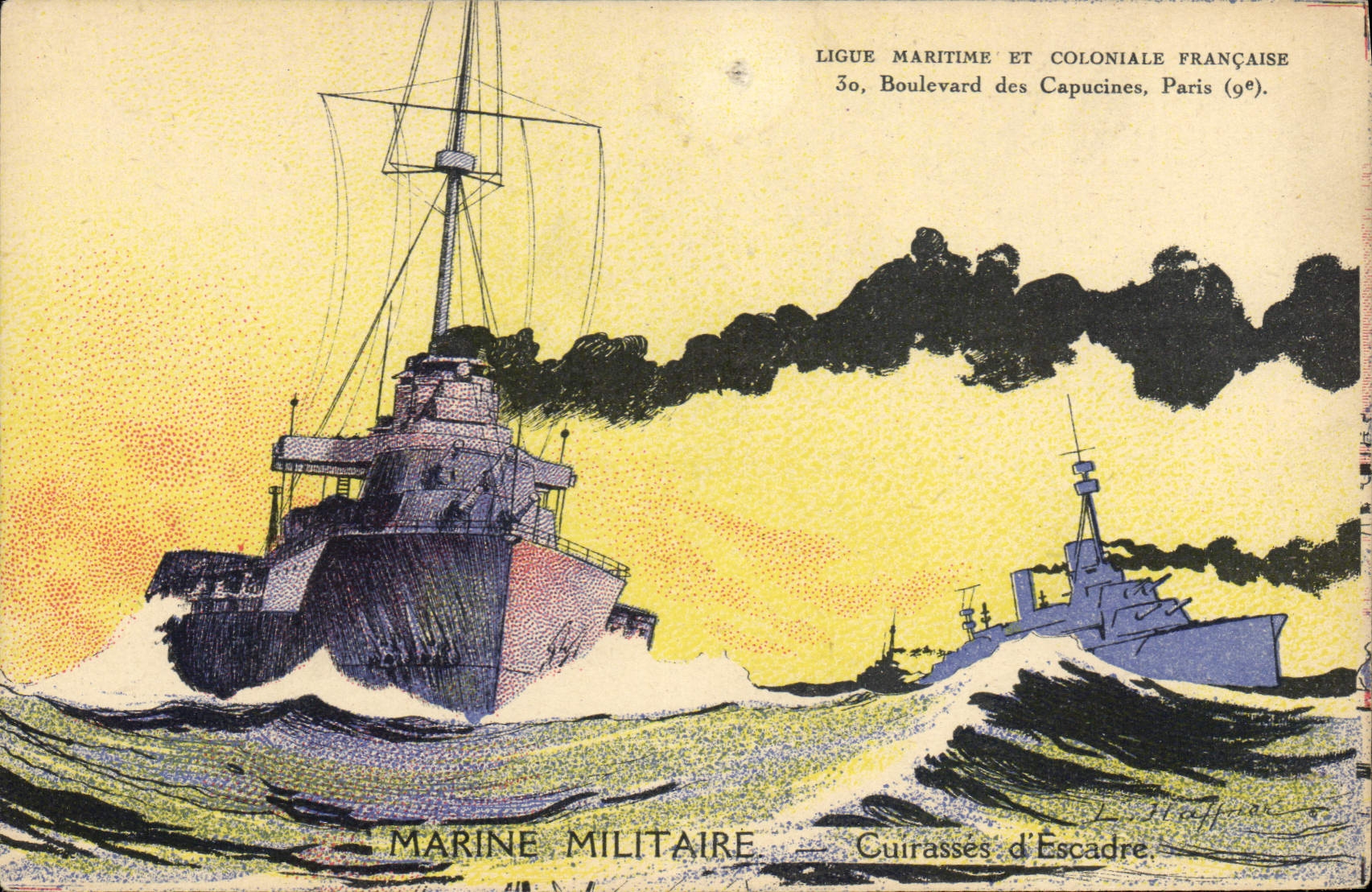 Marine Militaire — Cuirassés d'Escadre — Ligue Maritime et Coloniale Française, Paris