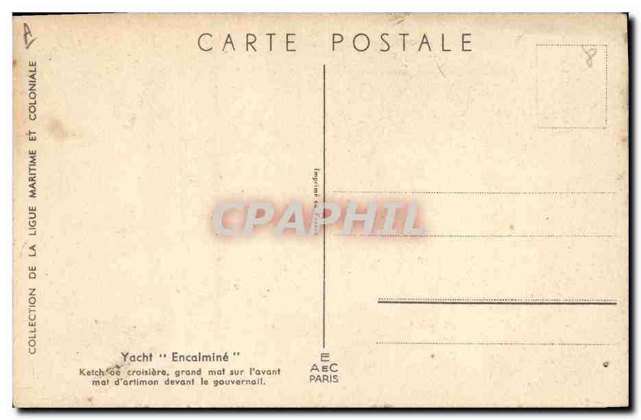 Yacht "Encalminé" — ketch à croisière, grand mat d'artimon devant le gouvernail — L. Haffner — Reverso