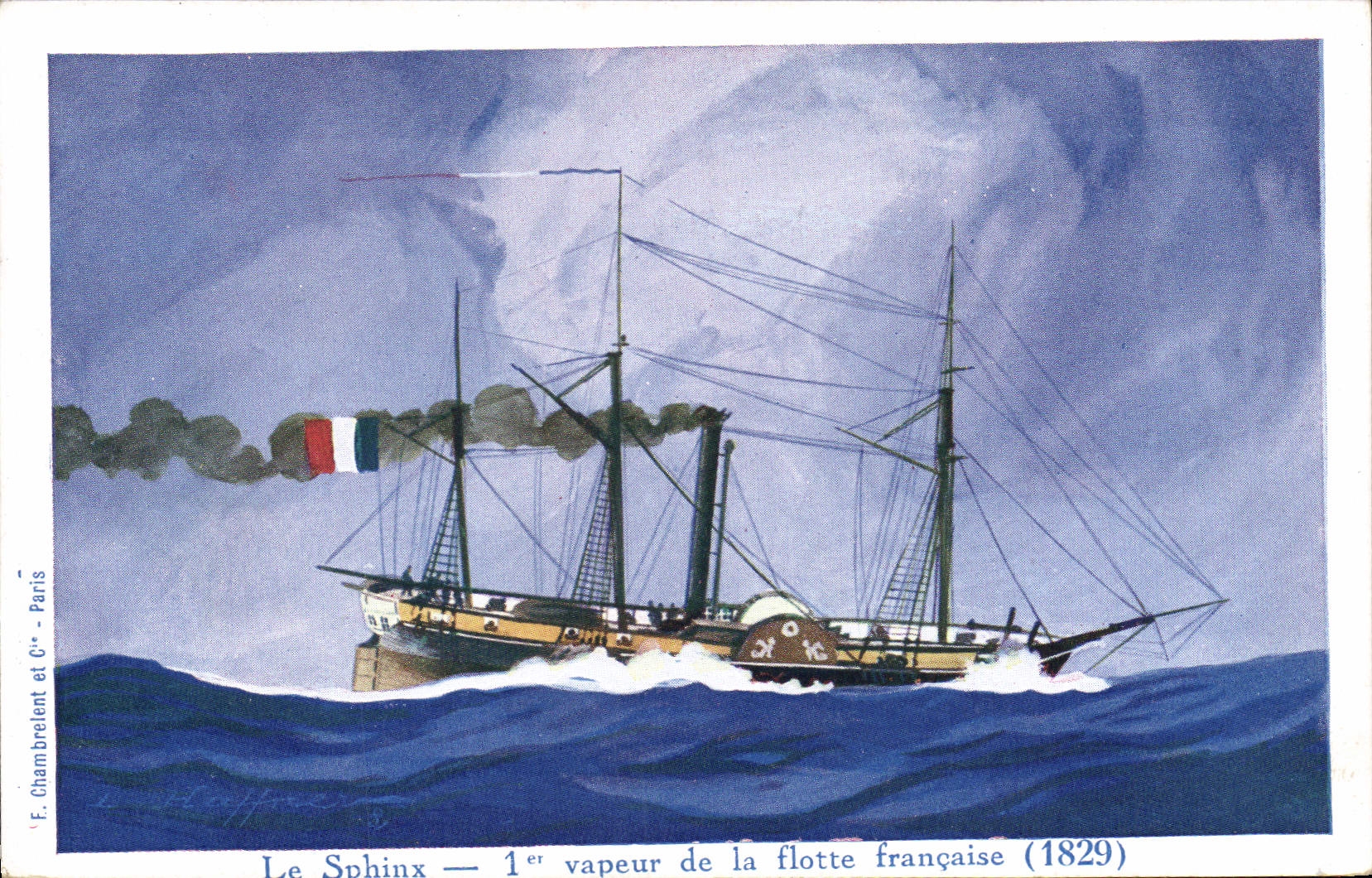 Le Sphinx — 1ère vapeur de la flotte française (1829) — F. Chambretent et Cie - Paris