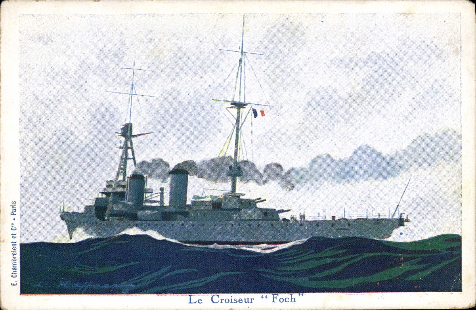 Le Croiseur "Foch" — illustration maritime — E. Chambretent et Cie - Paris