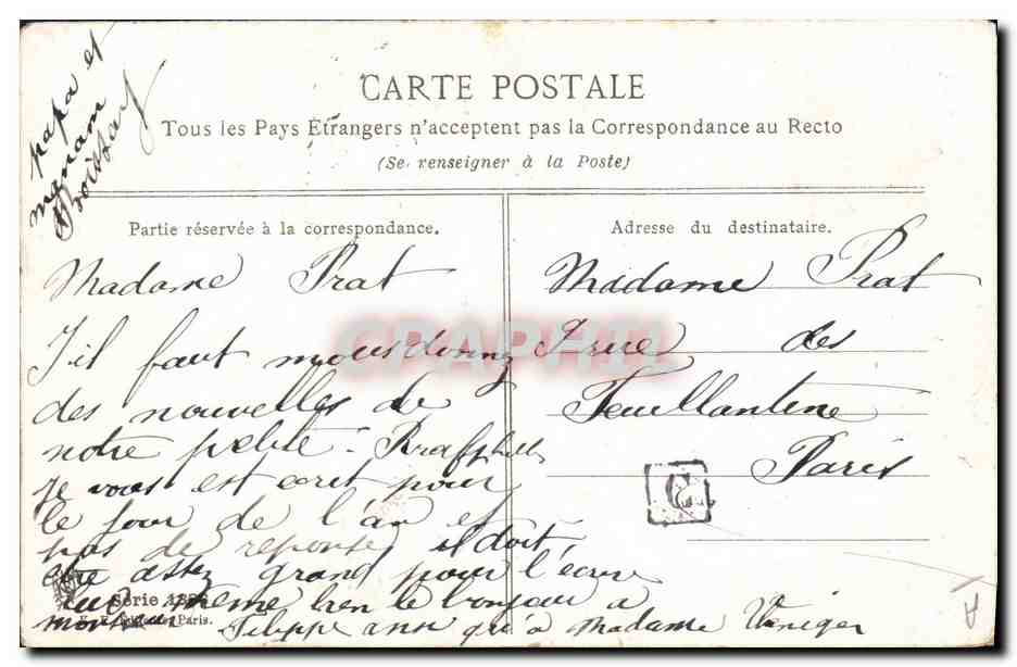 CPA Fantaisie Fleurs  — Verso