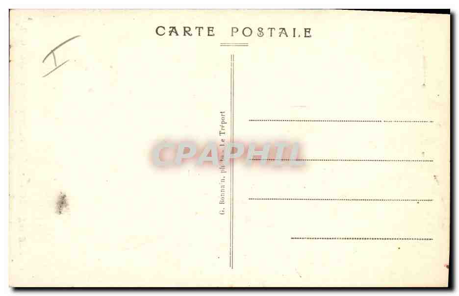 CPA Phare Le Treport Effet de vague par gros temps — Rückseite