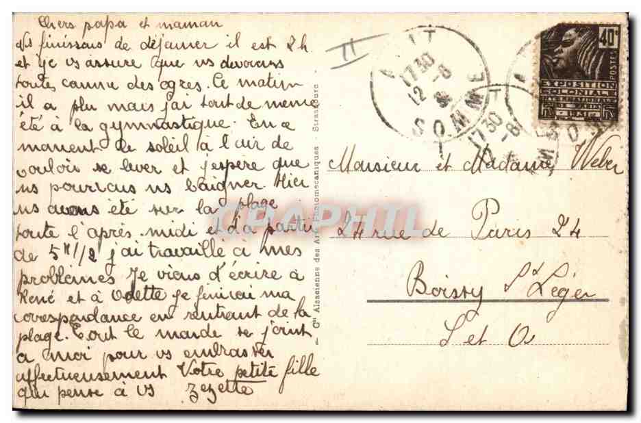 CPA Phare Onival — Rückseite