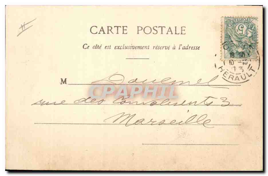 CPA Phare Cette Rentree des bateaux de peche — Rückseite