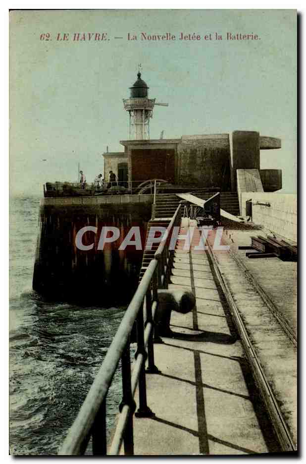 Le Havre — La Nouvelle Jetée et la Batterie — Éditeur : N. L. C. (n° 62)