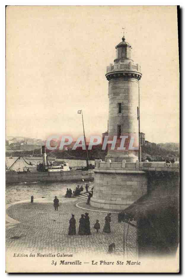 CPA Phare Ste Marie Marseille Bateau