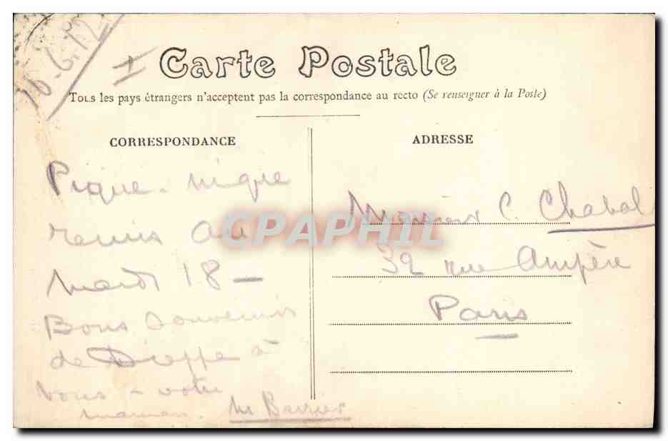 CPA Phare un jour de tempete Dieppe — Rückseite