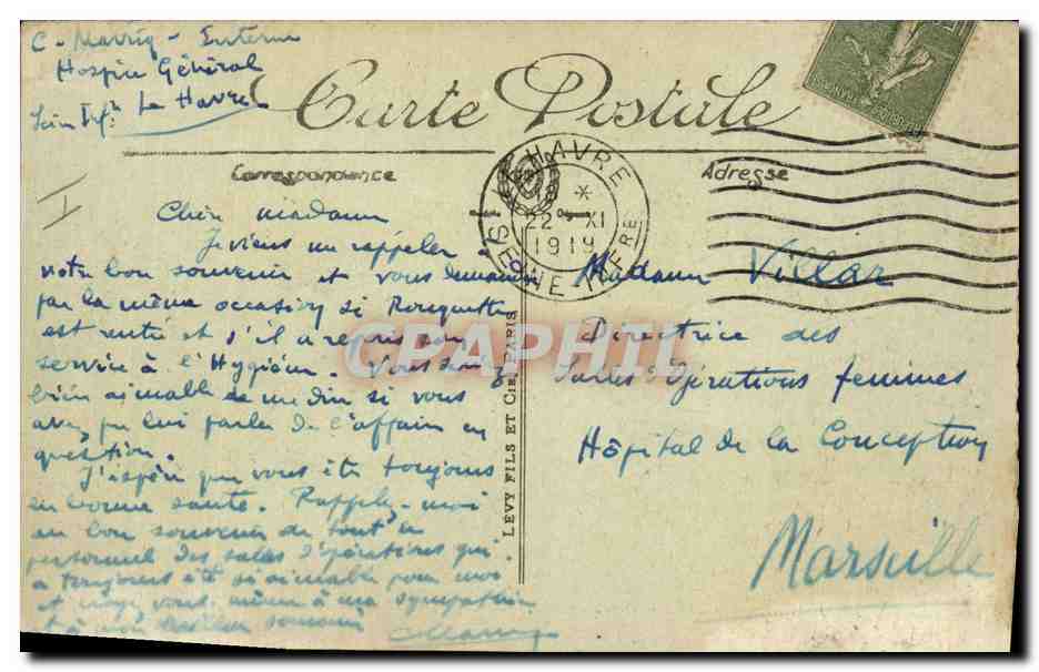 CPA Phare Le Havre Cap de la Heve  — Rückseite