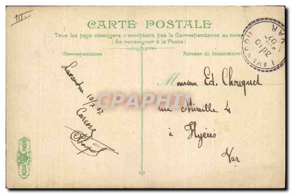 La Vie du Marin. Signaux à bras — L.V. & Cie, n° 2714 — Verso