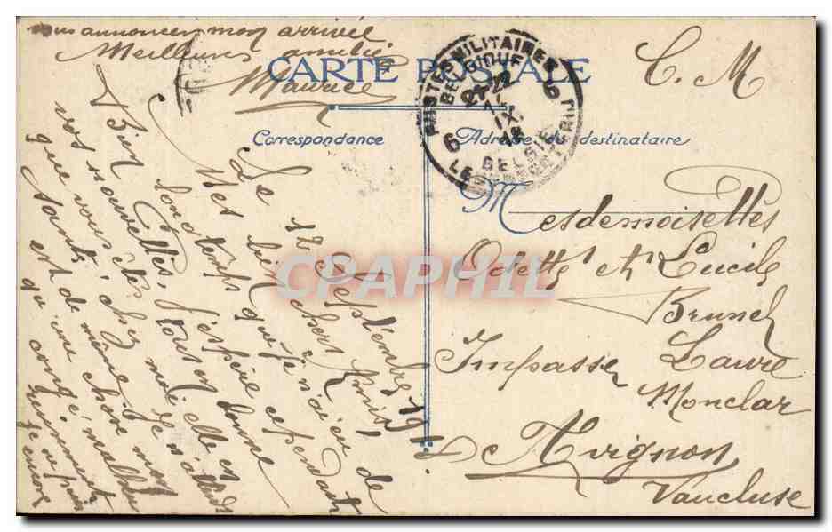 Infanterie en observation — 5e batterie, campagne belge — M.T. éditeur, K.6 — Verso